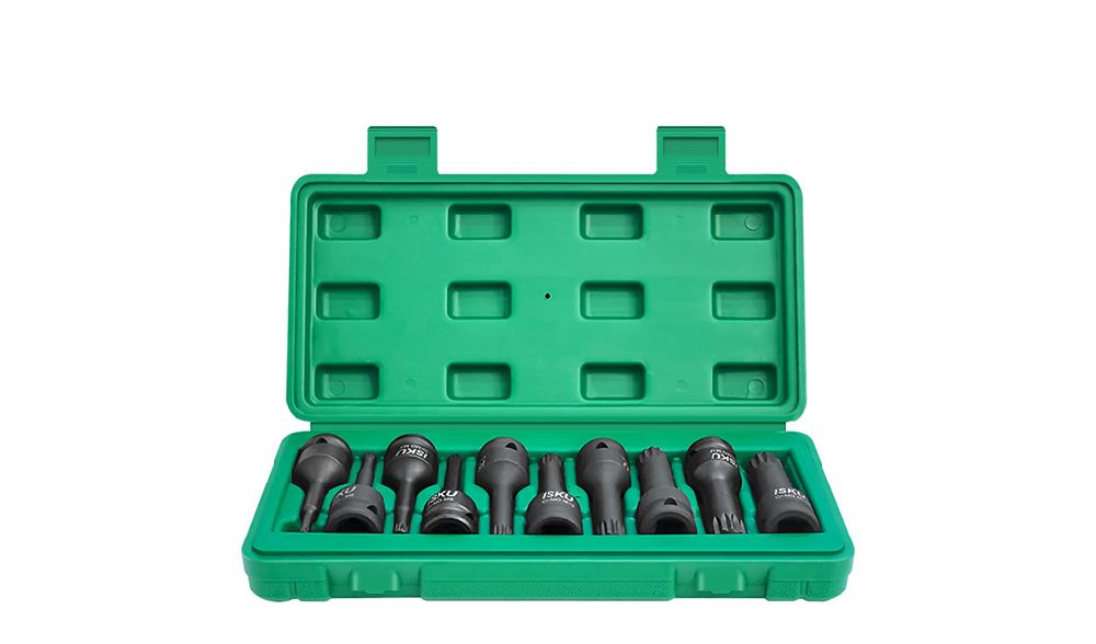 Impact Spline Bit Set Long 10 Pcs CR-MO